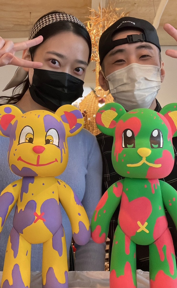  [평택/송탄 라효카페] 실내 이색 데이트 추천_DIY 베어브릭 23년 1월 작품전