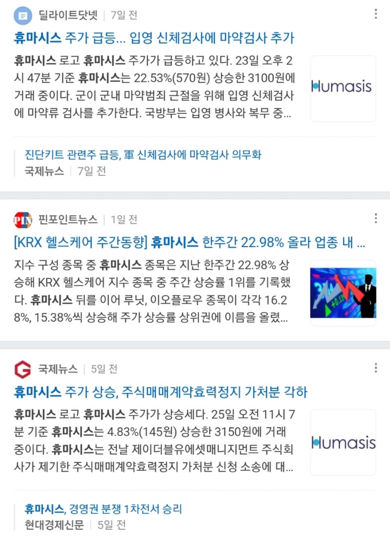 휴마시스 주가 전망과 차트분석(ft. 국방부 마약 검사 실시로 인한 수혜주) : 네이버 블로그