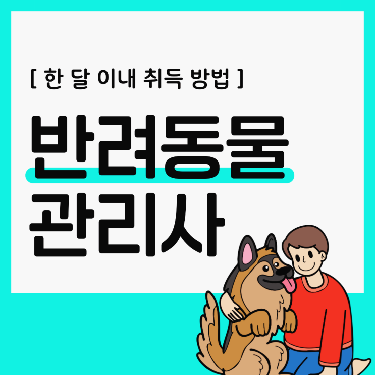 반려동물관리사 취업 정보 및 반려동물관리사 자격증 한 달 이내 취득 방법