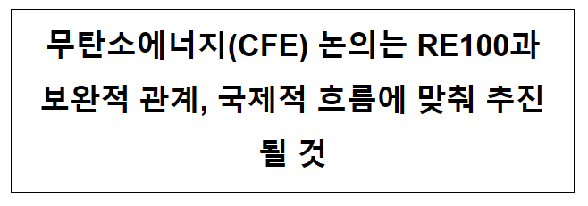 무탄소에너지(CFE) 논의는 RE100과 보완적 관계, 국제적 흐름에 맞춰 추진될 것(5.28, MBC)