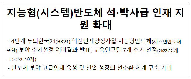 지능형(시스템)반도체 석·박사급 인재 지원 확대_교육부