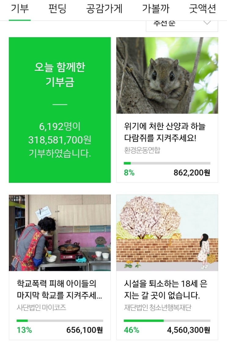  5월 마지막 주 네이버 해피빈 기부.