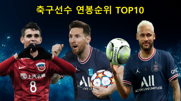연봉순위 축구선수 TOP 2020 5 해외 축구선수연봉