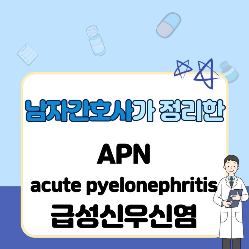 급성 신우신염 의학용어 acute pyelonephritis(APN) 옆구리 통증 flank pain 발생