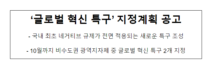 ‘글로벌 혁신 특구’ 지정계획 공고_중소벤처기업부 ‘글로벌 혁신 특구’ 지정계획 공고_중소벤처기업부