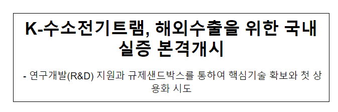 K-수소전기트램, 해외수출을 위한 국내실증 본격개시 K-수소전기트램, 해외수출을 위한 국내실증 본격개시