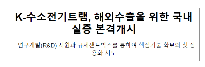 K-수소전기트램, 해외수출을 위한 국내실증 본격개시