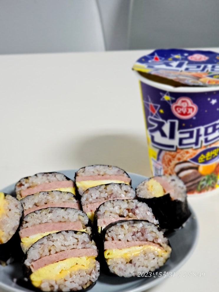  집밥먹기️메밀국수.스팸무스비.오이맛살냉채.두부계란국.어묵볶음(레시피는 없음)