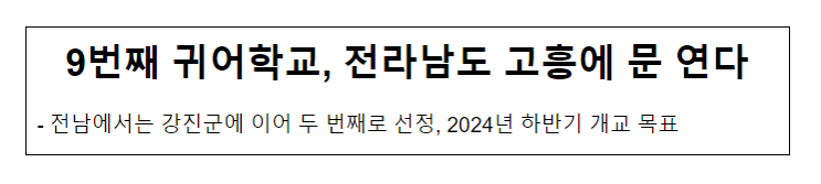 9번째 귀어학교, 전라남도 고흥에 문 연다