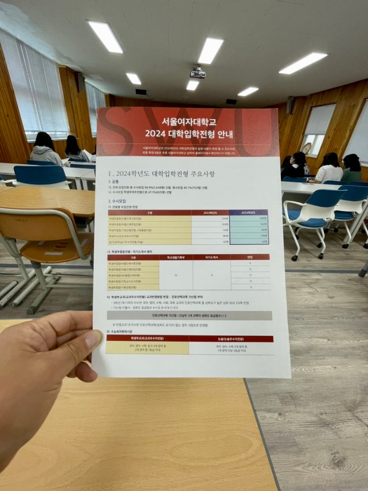 슬쌍디아빠 이동섭 교단일기 FILE 268 / 서울여자대학교 입시설명회