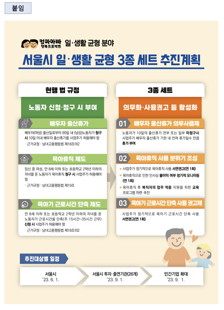 서울시, ``육아휴직·출산휴가 자유롭게 쓰세요`` 공공부터 선도적 추진