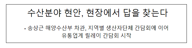 수산분야 현안, 현장에서 답을 찾는다 수산분야 현안, 현장에서 답을 찾는다