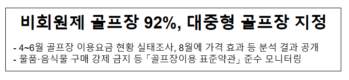 비회원제 골프장 92%, 대중형 골프장 지정_문화체육관광부