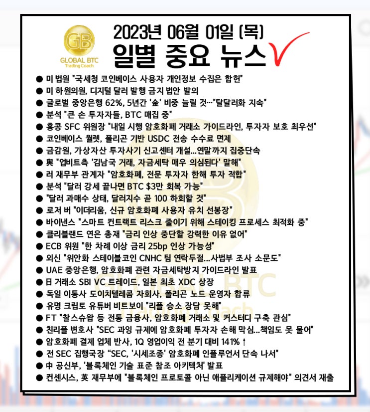  2023년 06월 01일 (목) 일별 중요 뉴스