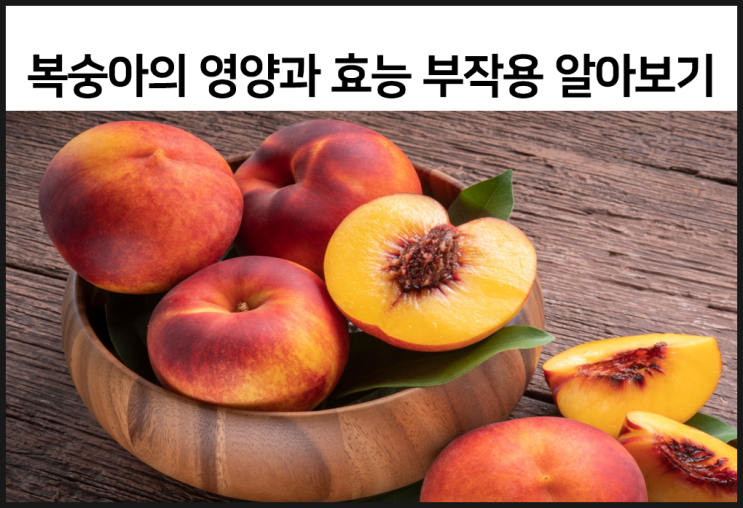  복숭아(Peach)의 영양과 효능 부작용을 알아보자