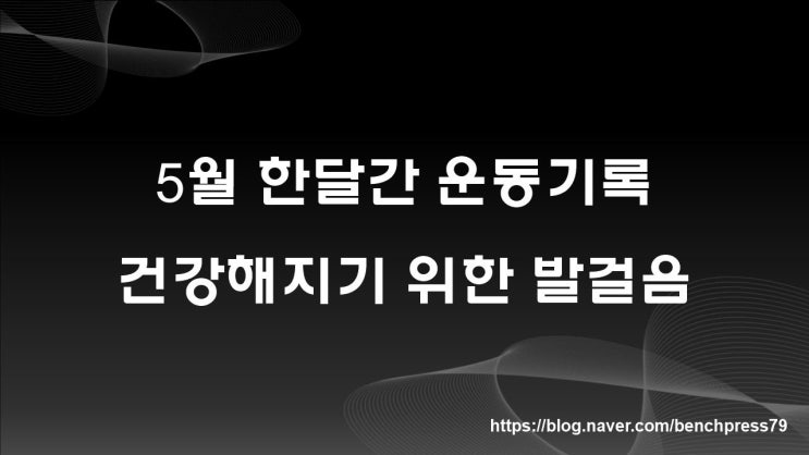  5월 한달간 운동기록 (오운완)