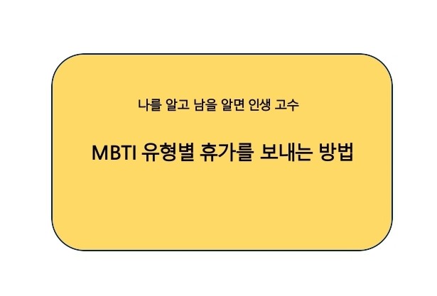  MBTI 유형별 휴가를 보내는 방법