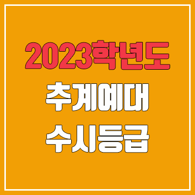 2023 추계예대 수시등급 (예비번호, 추계예술대학교) 2023 추계예대 수시등급 (예비번호, 추계예술대학교)