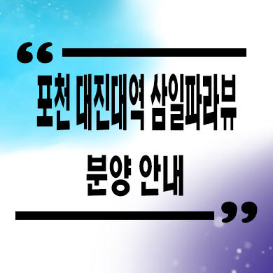  포천 대진대역 삼일파라뷰 민간임대아파트 10년 장기전세 7호선 호재 타입별 공급가 청약 정보