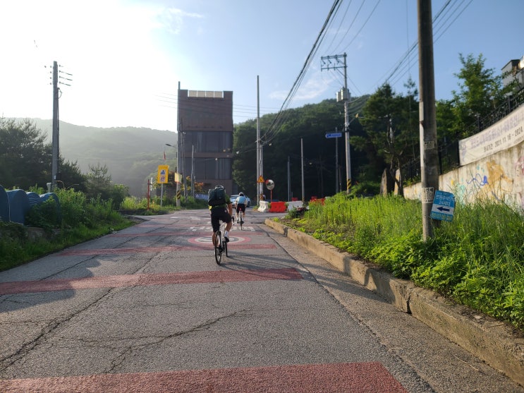  하오고개 새벽라이딩. 여우고개 경사로 공사 완료 #석운로