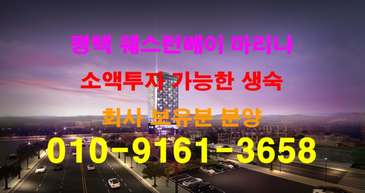 평택항 포승 운영 중인 생숙 웨스턴 베이 마리나 회사보유분 분양 정보