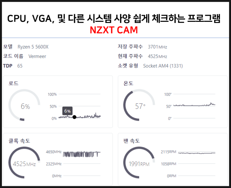  컴퓨터 CPU, VGA 등 각종 하드웨어 온도 수치 확인 편하게 하는 프로그램 NZXT CAM 설치 및 사용법