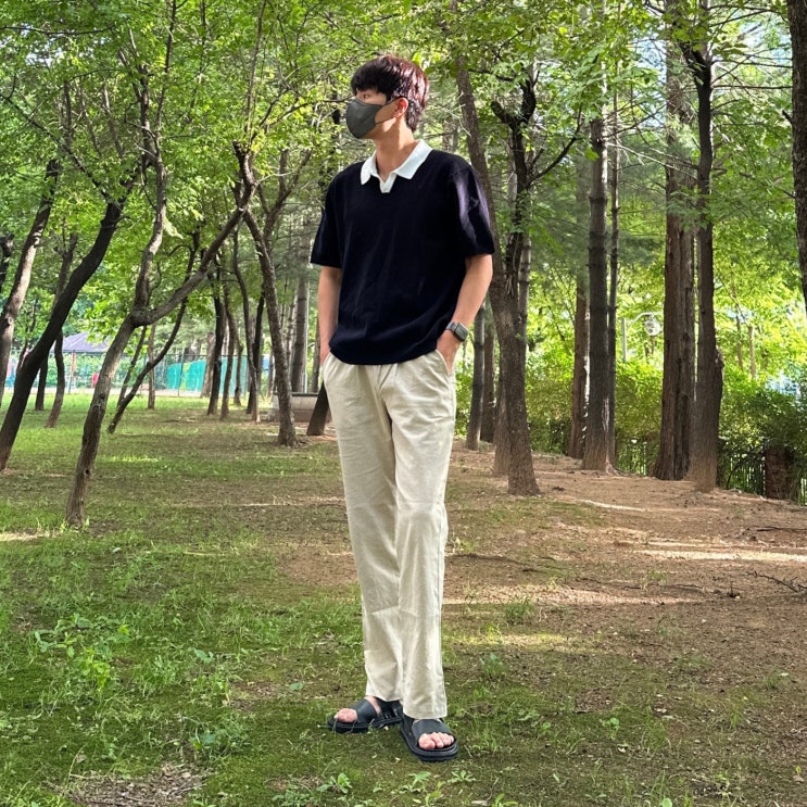  남자 여름 바지 ease 이즈 린넨 밴딩 팬츠로 캐주얼 코디 완성