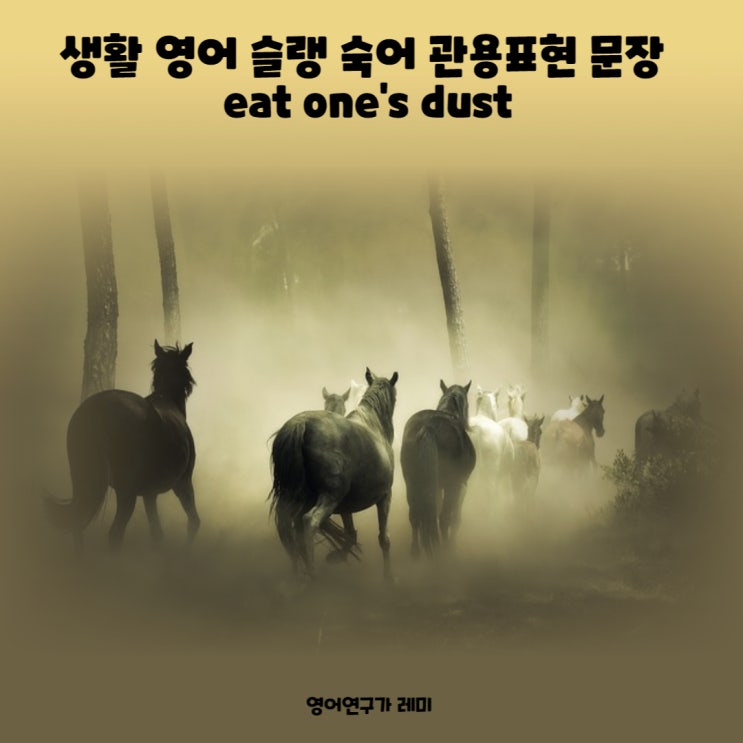 생활 영어 슬랭 숙어 관용표현 문장 eat one's dust