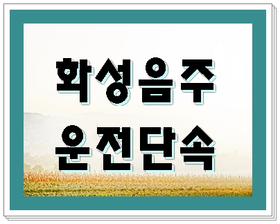  화성 음주단속과 면허에 대해