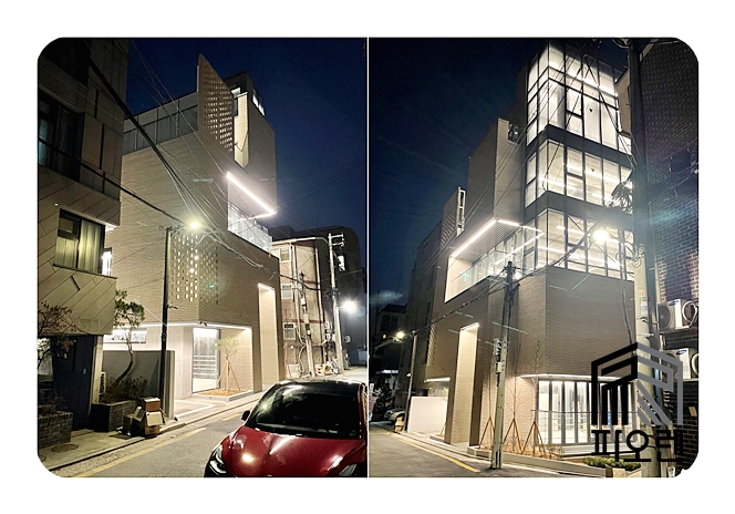  논현동 9호선역세권 신축사옥임대 - 주차 5대+@, 유니크한외관, 지하철역5분, 기본인테리어 셋팅.