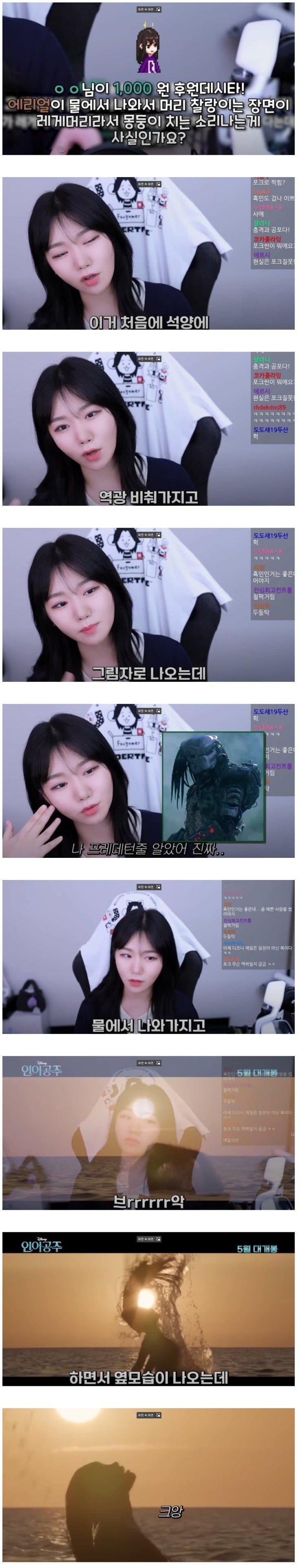  대한민국 대표 트위치 대기업 스트리머 소니쇼가 평가하는 실사화 영화 인어공주(흑어공주) 감상평