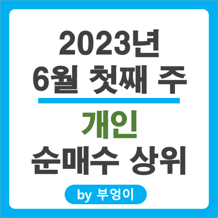 [6월 첫째 주] 개인 투자자 순매수 상위 국내 주식 순위 : 포스코, 현대자동차, 엔씨소프트, 엘지화학, KB금융 주가 흐름