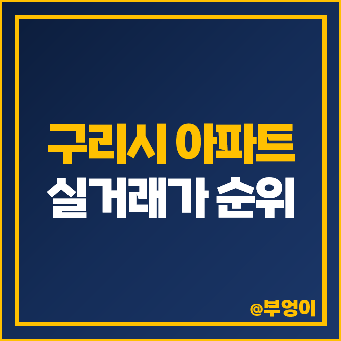 경기도 구리시 아파트 매매 가격 순위 : 실거래가, 평당 제일 비싼 부동산 시세