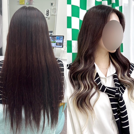  부산 수영붙임머리 투톤 포인트 옴브레전문 