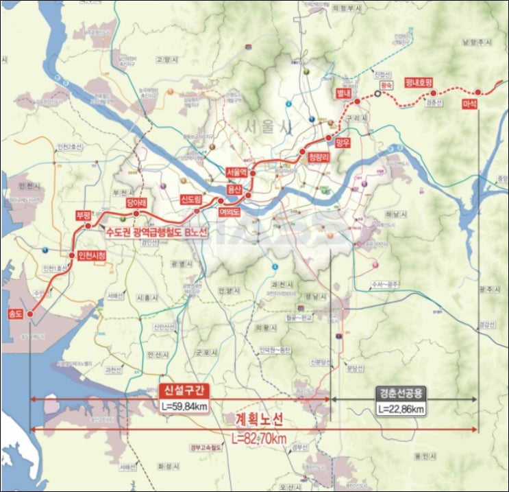  GTX B노선 사업개요 및 추진현황, 추가 정차역 진행 상황.