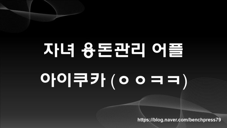  자녀 용돈관리 어플 아이쿠카