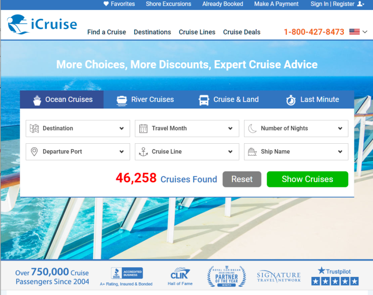  크루즈 여행  가격비교 및 예약사이트 소개 1 - iCruise