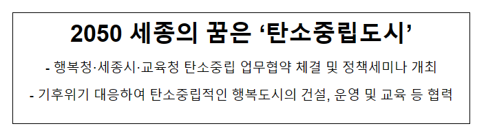 2050 세종의 꿈은 ‘탄소중립도시’ 2050 세종의 꿈은 ‘탄소중립도시’