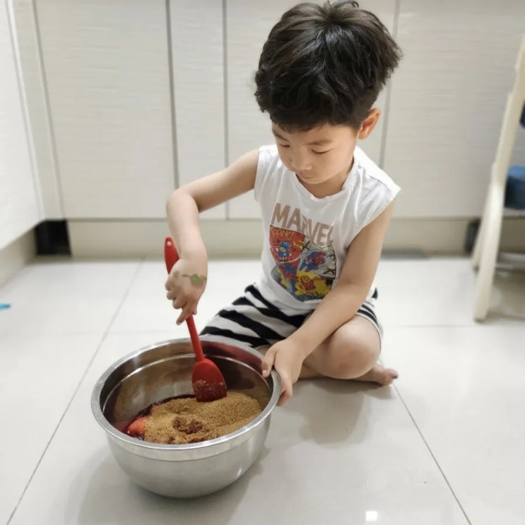  [코스트코 냉동딸기]딸기쨈 만들기, 집에서 만들기 4살아이와