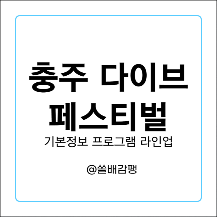  충주 다이브 페스티벌 기본정보 라인업 프로그램