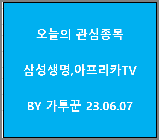  관심종목 찾기 삼성생명 아프리카TV