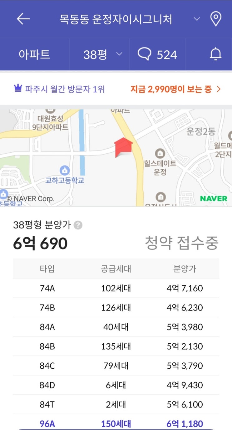  운정자이시그니처 아파트 1순위 청약