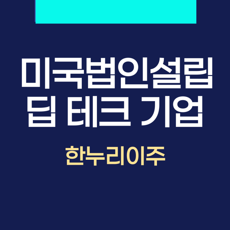  딥테크 기업 미국법인설립