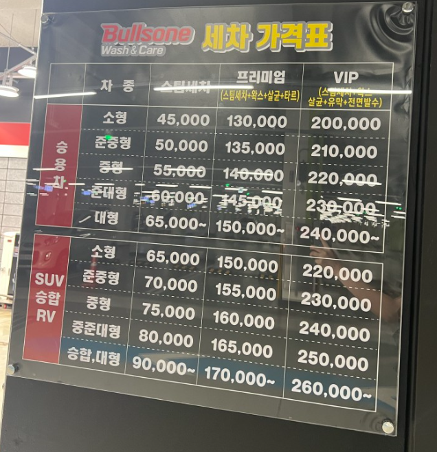  기흥 손세차 불스원프라자 가격 유막제거 발수코팅