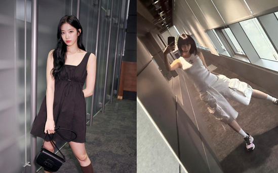  르세라핌 카즈하 원피스 vs 김채원 반팔 바지 사복 연예인패션