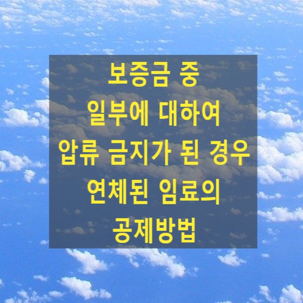  보증금 중 일부에 대하여 압류 금지가 된 경우 연체된 임료의 공제방법(소액임차보증금, 소액임차인)
