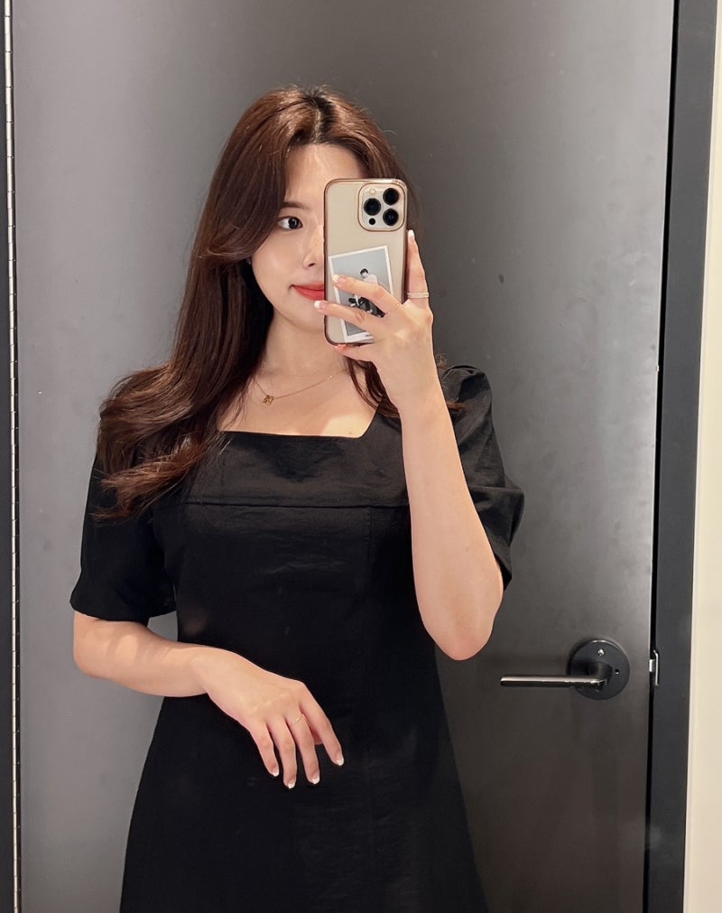 미쏘 여름 하객룩 스퀘어넥 미니 원피스 착용 후기