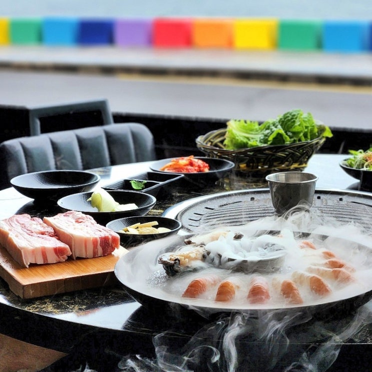  제주공항 근처 맛집 오멍가멍흑돼지 무지개 해안도로 고깃집