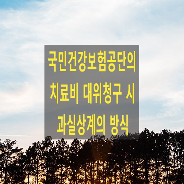  국민건강보험공단의 치료비 대위청구 시 과실상계의 방식(2018다287935)