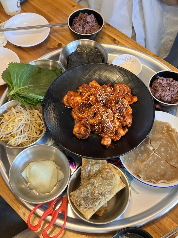  판교쭈꾸미맛집 산해쭈꾸미 직화로 구워 더 맛있는 쭈꾸미 한상차림